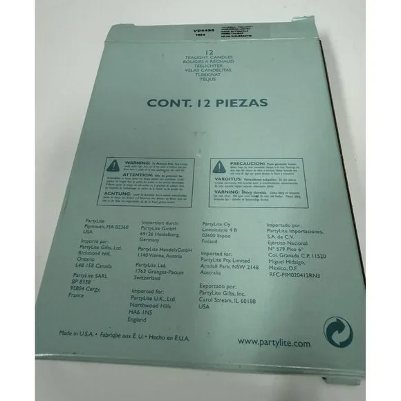 Partylite Universal Tealights Whispering Leaves Orange Clear Cups Box of 12 NEW - Picture 4 of 4